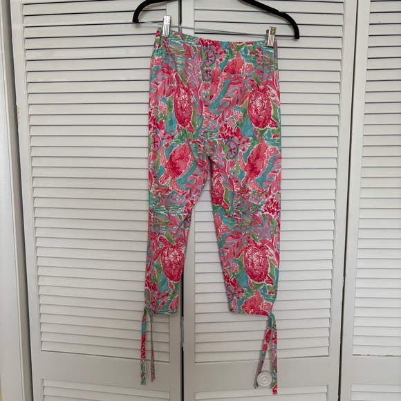 Charlie Paige Floral Print Pants - Pink, Green, White - Picture 4 of 4